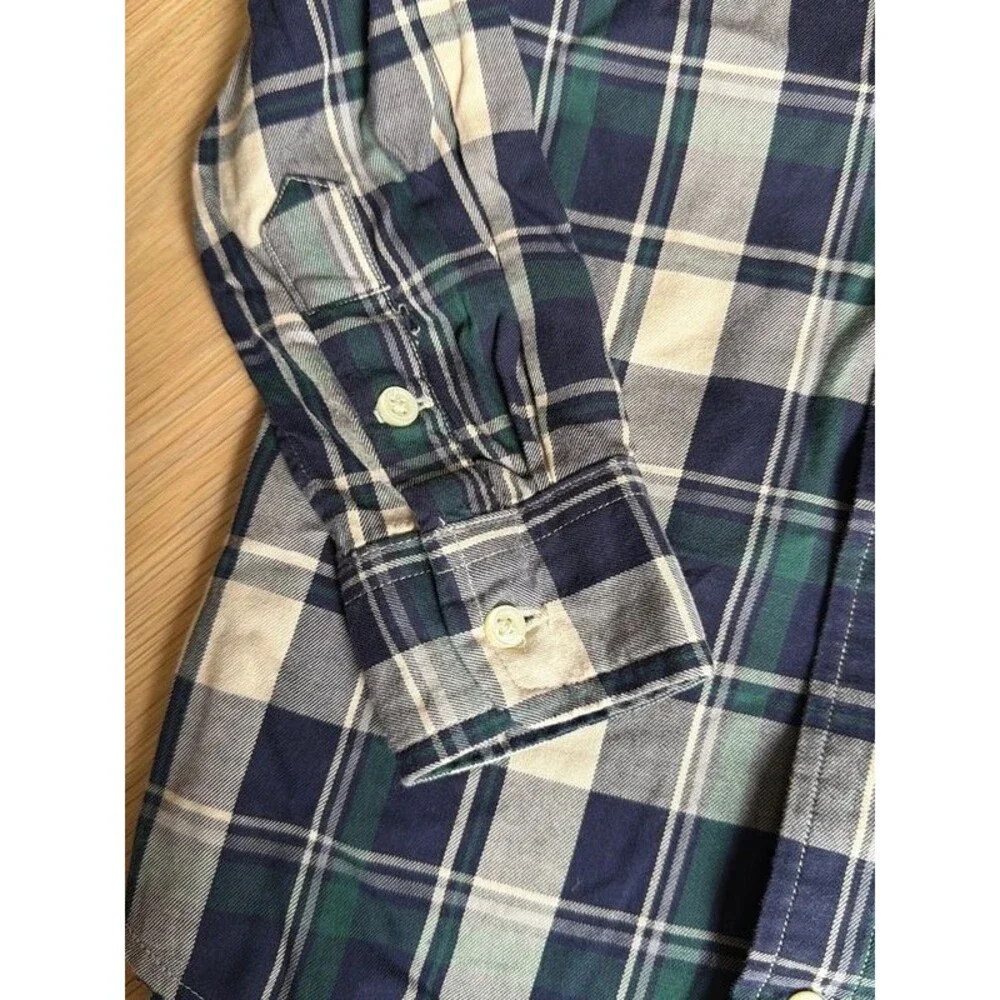 Ralph Lauren boys fall navy plaid shirt size 3 3T